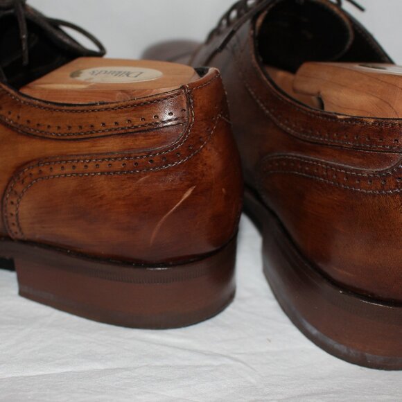 Johnston & Murphy Cap Toe Oxford Laceup Brown Italian Leather Men\'s Size 11